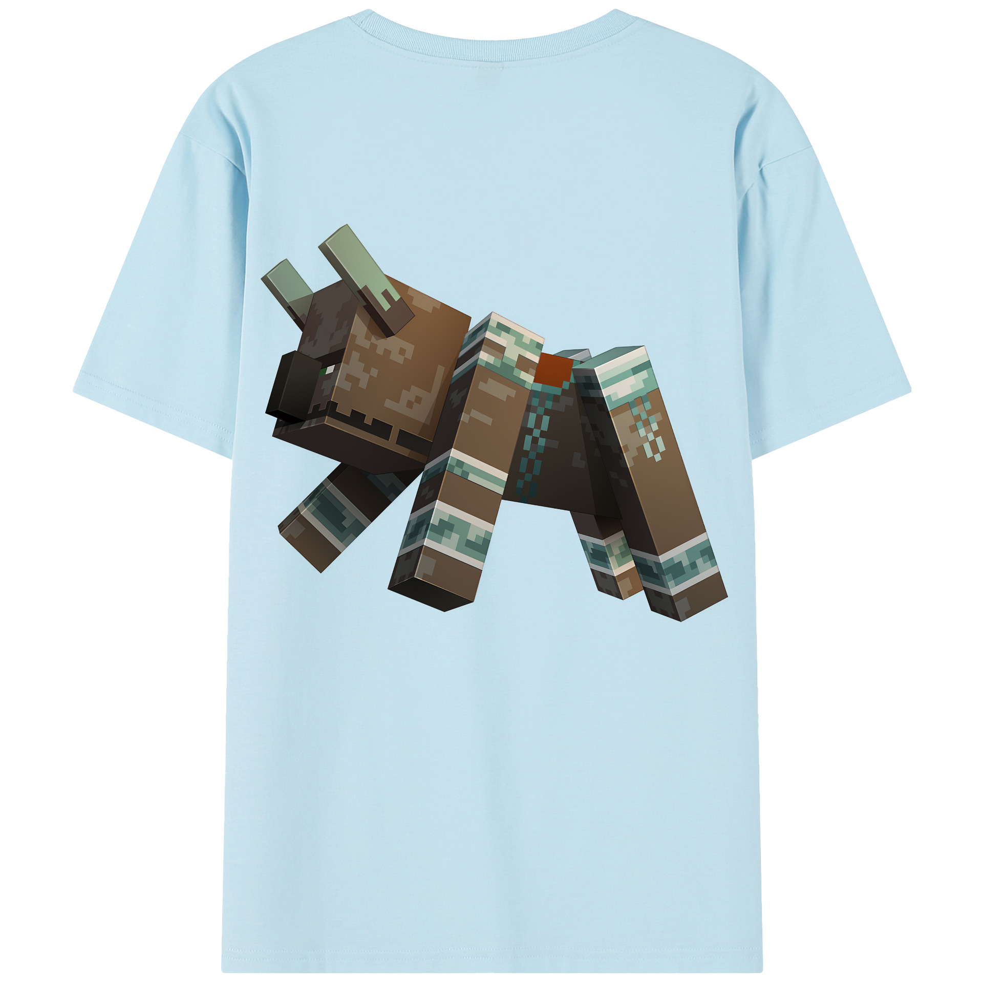 （画像用） マインクラフト ブロックの世界 Minecraft MC Block world 綿100％半袖Tシャツ（背面プリント）